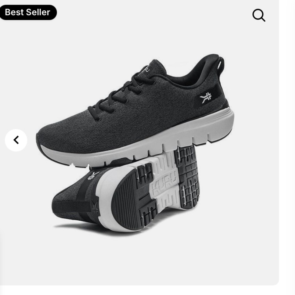 KURU FLEX Via Men's Charcoal and White Athletic Sneakers‎ size 10.5 Wide